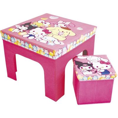 Ensemble table et tabouret de rangement - Hello Kitty - FUN HOUSE - Pliable - Mobilier enfant Rose - Publicité Ensemble table et tabouret de rangement - Hello Kitty - FUN HOUSE - Pliable - Mobilier enfant Rose - Publicité