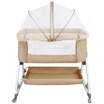 HOMEWELL YIYI. Cododo Bébé Structure Pieds Triangulaires Réglable En Hauteur 80*40*100-116 CM Beige. Beige - Publicité HOMEWELL YIYI. Cododo Bébé Structure Pieds Triangulaires Réglable En Hauteur 80*40*100-116 CM Beige. Beige - Publicité