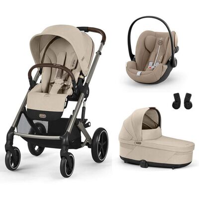 CYBEX - Poussette Trio Balios S Lux + Siège auto Cloud G3 Plus + Nacelle Cot S Lux Almond Beige Beige - Publicité CYBEX - Poussette Trio Balios S Lux + Siège auto Cloud G3 Plus + Nacelle Cot S Lux Almond Beige Beige - Publicité