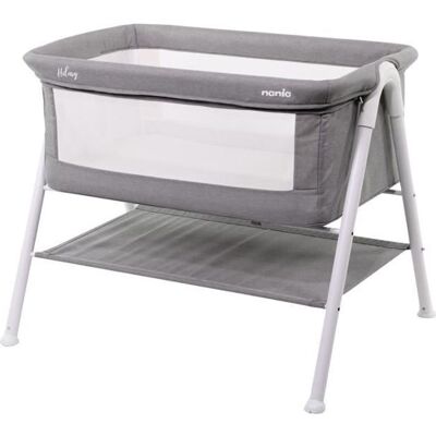 Berceau bébé NANIA HILLARY - Dès la naissance - 9 Kg max - Matelas 3cm dépaisseur inclus - Espace de rangement sous le berceau Gris - Publicité Berceau bébé NANIA HILLARY - Dès la naissance - 9 Kg max - Matelas 3cm dépaisseur inclus - Espace de rangement sous le berceau Gris - Publicité