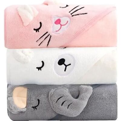 NOBRAND 3pcs Cape De Bain Bébé À Capuche - Serviette À Capuche Pour Bébé Cadeau Naissance Sortie De Bain Bebe Cape De Bain Bébé - Publicité NOBRAND 3pcs Cape De Bain Bébé À Capuche - Serviette À Capuche Pour Bébé Cadeau Naissance Sortie De Bain Bebe Cape De Bain Bébé - Publicité