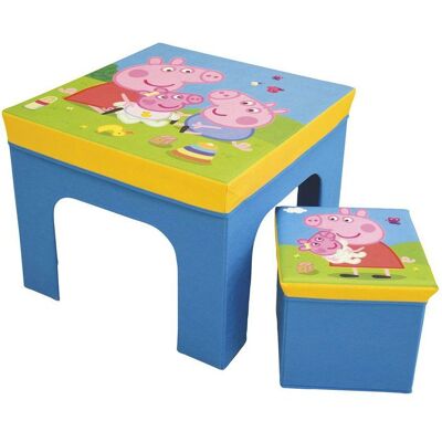 Ensemble table et tabouret de rangement - Peppa Pig - FUN HOUSE - Pliable - Mobilier enfant Bleu - Publicité Ensemble table et tabouret de rangement - Peppa Pig - FUN HOUSE - Pliable - Mobilier enfant Bleu - Publicité
