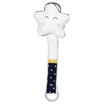 SAUTHON Attache-tétine bébé en coton étoile Blanc - Publicité SAUTHON Attache-tétine bébé en coton étoile Blanc - Publicité