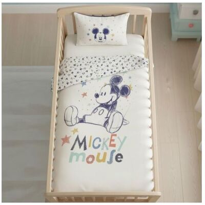 DISNEY MICKEY Parure de Lit Bébé Mickey Mouse 100% Coton Naturel Oeko-Tex Petit Lit Housse de couette 100x140 cm Taie 40x60 cm Bleu - Publicité DISNEY MICKEY Parure de Lit Bébé Mickey Mouse 100% Coton Naturel Oeko-Tex Petit Lit Housse de couette 100x140 cm Taie 40x60 cm Bleu - Publicité