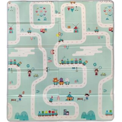 Maxi tapis déveil réversible - TINEO - 150 x 180 cm - Facade animaux / Circuit de voitures - Publicité Maxi tapis déveil réversible - TINEO - 150 x 180 cm - Facade animaux / Circuit de voitures - Publicité