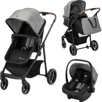 BÉBÉ CONFORT BEBECONFORT HAZE TRIO LUX Poussette 3 en 1 Nacelle + Siège auto i-Size + Habillage pluie + Sac à langer 0-22Kg Tinted Gray Gris - Publicité BÉBÉ CONFORT BEBECONFORT HAZE TRIO LUX Poussette 3 en 1 Nacelle + Siège auto i-Size + Habillage pluie + Sac à langer 0-22Kg Tinted Gray Gris - Publicité