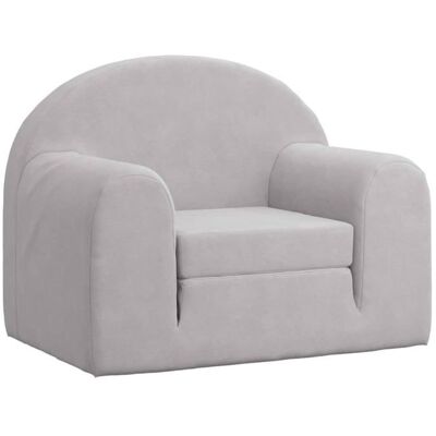 Canapé-lit pour enfants - vidaXL - Gris clair - Peluche douce - 52x34x40 cm - Housse amovible - Design 2 en 1 Gris - Publicité Canapé-lit pour enfants - vidaXL - Gris clair - Peluche douce - 52x34x40 cm - Housse amovible - Design 2 en 1 Gris - Publicité