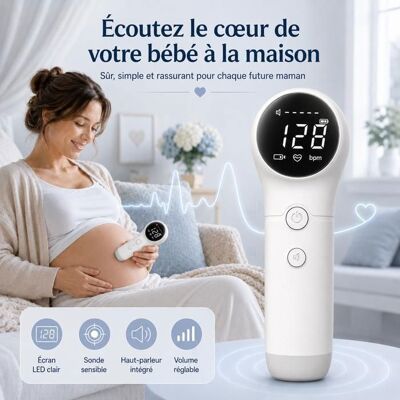 Generic Babyphone sonore haute sensibilité 3MHz avec Écran LCD Foetal Écouter Moniteur de Battements Portable Kit Gel Inclus Gris - Publicité Generic Babyphone sonore haute sensibilité 3MHz avec Écran LCD Foetal Écouter Moniteur de Battements Portable Kit Gel Inclus Gris - Publicité