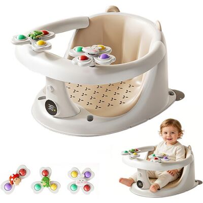 UVERBON Siège de Bain pour Bébé portable et sûre adaptée à la douche ou au bain et convenant aux enfants de 1 à 3 ans. Blanc - Publicité UVERBON Siège de Bain pour Bébé portable et sûre adaptée à la douche ou au bain et convenant aux enfants de 1 à 3 ans. Blanc - Publicité