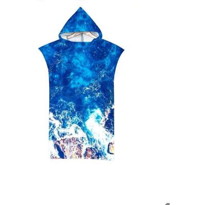 NOBRANO Peignoir de bain à capuche et séchage rapide pour adulte unisexe idéal pour la natation le surf la plongée et le spa. Bleu - Publicité NOBRANO Peignoir de bain à capuche et séchage rapide pour adulte unisexe idéal pour la natation le surf la plongée et le spa. Bleu - Publicité