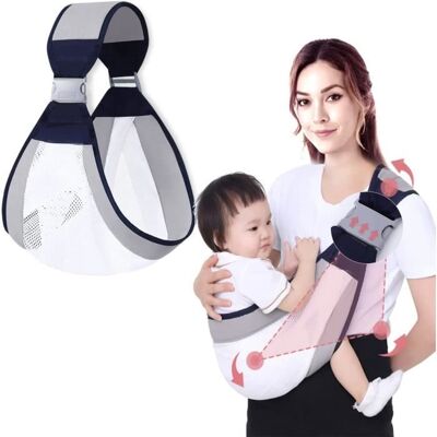 Porte-bébé respirant - Marque - Écharpe de portage réglable en maille 3D - Mixte - Gris - Jusquà 18 kg Gris - Publicité Porte-bébé respirant - Marque - Écharpe de portage réglable en maille 3D - Mixte - Gris - Jusquà 18 kg Gris - Publicité