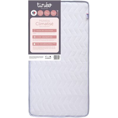 Matelas bébé climatisé - 70 x 140 cm - Epaisseur 11 cm - TINEO Blanc - Publicité Matelas bébé climatisé - 70 x 140 cm - Epaisseur 11 cm - TINEO Blanc - Publicité