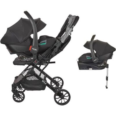 NANIA - Poussette combinée 2-en-1 avec siège auto Rimini + base isofix - MYLA - 4 roues - Noir Noir - Publicité NANIA - Poussette combinée 2-en-1 avec siège auto Rimini + base isofix - MYLA - 4 roues - Noir Noir - Publicité