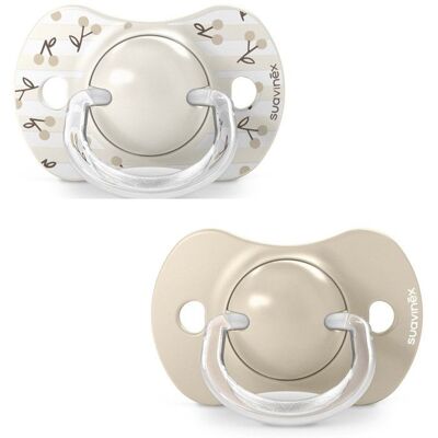 Lot de 2 sucettes symétriques - SUAVINEX - Birdies - SX Pro - 0 à 6 mois - Beige Beige - Publicité Lot de 2 sucettes symétriques - SUAVINEX - Birdies - SX Pro - 0 à 6 mois - Beige Beige - Publicité
