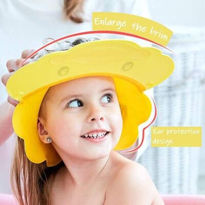JEDBESETZT Jaune Bonnet de Douche Bébé Réglable Visière Bonnets de Bain Shampoing Chapeau Protégez Visière Bain Bébé Label Jaune - Publicité JEDBESETZT Jaune Bonnet de Douche Bébé Réglable Visière Bonnets de Bain Shampoing Chapeau Protégez Visière Bain Bébé Label Jaune - Publicité