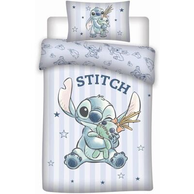 Disney Parure de Lit Bébé Stitch Doudou 100% Coton Naturel Oeko-Tex Petit Lit Housse de couette 100x140 cm Taie 40x60 cm - Publicité Disney Parure de Lit Bébé Stitch Doudou 100% Coton Naturel Oeko-Tex Petit Lit Housse de couette 100x140 cm Taie 40x60 cm - Publicité