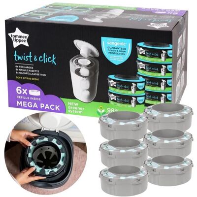 TOMMEE TIPPEE sac poubelle pour couches 6 paquets - Publicité TOMMEE TIPPEE sac poubelle pour couches 6 paquets - Publicité
