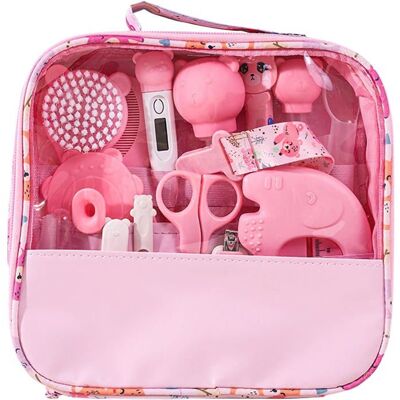 Trousse de Soin Bebe Naissance Kit de 15 Accessoires dont Brosse à Cheveux Thermomètre digital Thermomètre de bain (Rose) Rose - Publicité Trousse de Soin Bebe Naissance Kit de 15 Accessoires dont Brosse à Cheveux Thermomètre digital Thermomètre de bain (Rose) Rose - Publicité