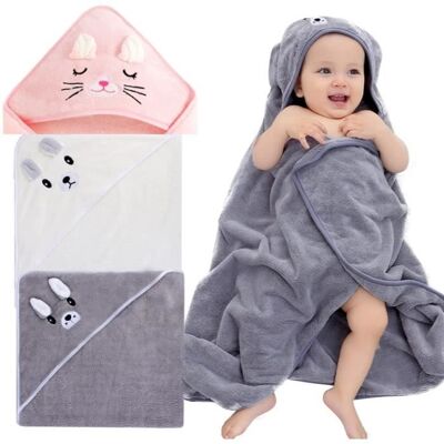 Serviette de Bain Bébé Cape de Bain Bébé à Capuche Lot de 3 Sortie de Bain Bébé 80X80cm Serviette de Bain à Capuche pour Bébé Blanc - Publicité Serviette de Bain Bébé Cape de Bain Bébé à Capuche Lot de 3 Sortie de Bain Bébé 80X80cm Serviette de Bain à Capuche pour Bébé Blanc - Publicité