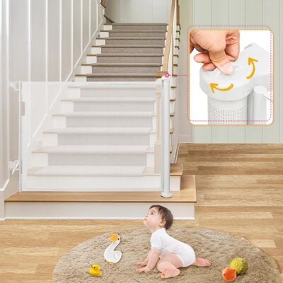 Barrière de sécurité pour bébé - HOMEWELL - YIPEEMA - Blanc - Amovible - Réglable - Pression Blanc - Publicité Barrière de sécurité pour bébé - HOMEWELL - YIPEEMA - Blanc - Amovible - Réglable - Pression Blanc - Publicité