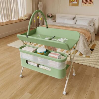 HOMEWELL TABLE À LANGER RÉGLABLE EN HAUTEUR - YIYI - PANIER DE RANGEMENT À DOUBLE COMPARTIMENT - VERT - 80 X 73 X 86-94 CM Vert - Publicité HOMEWELL TABLE À LANGER RÉGLABLE EN HAUTEUR - YIYI - PANIER DE RANGEMENT À DOUBLE COMPARTIMENT - VERT - 80 X 73 X 86-94 CM Vert - Publicité