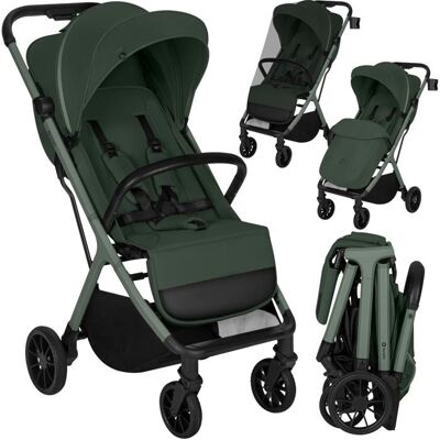 Poussette compacte LIONELO Cloe Plus - Grandes roues - Pliage automatique - Ventilation - Couvre-jambes - Moustiquaire - Vert Vert - Publicité Poussette compacte LIONELO Cloe Plus - Grandes roues - Pliage automatique - Ventilation - Couvre-jambes - Moustiquaire - Vert Vert - Publicité