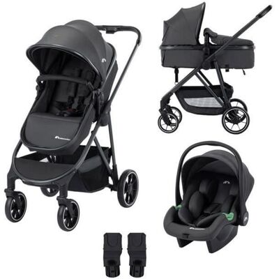 BÉBÉ CONFORT BEBECONFORT BRUME Poussette 3 en 1 Assise transformable en nacelle + siège auto i-Size + habillage pluie 0- 22kg Mineral Graphite Gris - Publicité BÉBÉ CONFORT BEBECONFORT BRUME Poussette 3 en 1 Assise transformable en nacelle + siège auto i-Size + habillage pluie 0- 22kg Mineral Graphite Gris - Publicité
