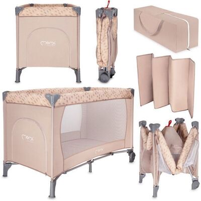 MoMi BELOVE – Lit Parapluie Bébé Pliant – Matelas + Sac de Transport – Accès Latéral – 2 Roulettes – Beige Beige - Publicité MoMi BELOVE – Lit Parapluie Bébé Pliant – Matelas + Sac de Transport – Accès Latéral – 2 Roulettes – Beige Beige - Publicité