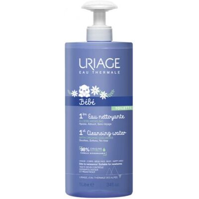Uriage 1ers soins bébé 1ère eau nettoyante sans rinçage 1L - Publicité Uriage 1ers soins bébé 1ère eau nettoyante sans rinçage 1L - Publicité