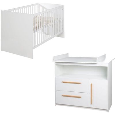 Chambre Bébé Duo Lilo - Lit Evolutif 70x140 cm + Commode à Langer - Blanc - ROBA Blanc - Publicité Chambre Bébé Duo Lilo - Lit Evolutif 70x140 cm + Commode à Langer - Blanc - ROBA Blanc - Publicité