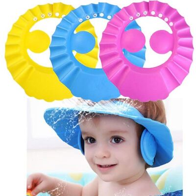 ZENTRONIS Bonnet de douche pour bébé lot de 3 bonnets de bain ajustables et imperméables pour bébés et enfants (rose bleu jaune) Bleu - Publicité ZENTRONIS Bonnet de douche pour bébé lot de 3 bonnets de bain ajustables et imperméables pour bébés et enfants (rose bleu jaune) Bleu - Publicité