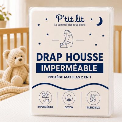 Protège Matelas Bébé P'tit Lit - 2 en 1 Imperméable en Coton - Publicité Protège Matelas Bébé P'tit Lit - 2 en 1 Imperméable en Coton - Publicité