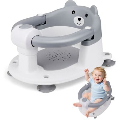 LXMZYJ Siège Bain Bébé Ours - 4 Ventouses Antidérapantes & Coussins Sécurisé pour Nouveau-nés 6 Mois+ Portable Gris Gris - Publicité LXMZYJ Siège Bain Bébé Ours - 4 Ventouses Antidérapantes & Coussins Sécurisé pour Nouveau-nés 6 Mois+ Portable Gris Gris - Publicité