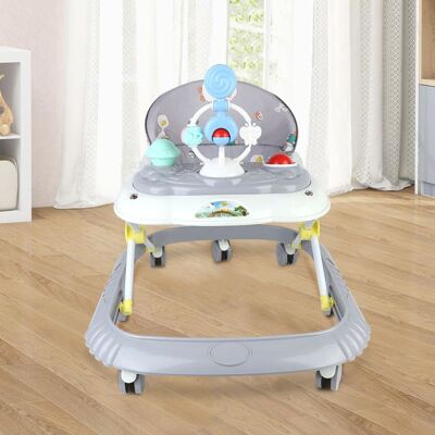HOMEWELL YIPEEMA. Trotteur bébé avec protection de sécurité intégrale hauteur réglable 58*55*65cm gris. Gris - Publicité HOMEWELL YIPEEMA. Trotteur bébé avec protection de sécurité intégrale hauteur réglable 58*55*65cm gris. Gris - Publicité