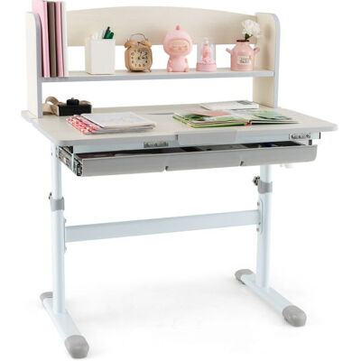 COSTWAY Bureau dÉtude pour Enfant 3 à 12 Ans Plateau Inclinable Réglable en Hauteur 505-73 cm Tiroir Règle de Mesures Gris Gris - Publicité COSTWAY Bureau dÉtude pour Enfant 3 à 12 Ans Plateau Inclinable Réglable en Hauteur 505-73 cm Tiroir Règle de Mesures Gris Gris - Publicité
