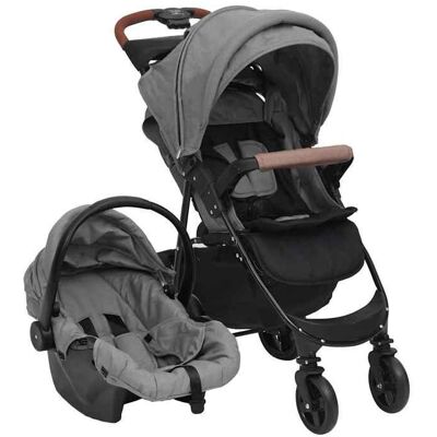 vidaXL Poussette pour bébé 3-en-1 Gris clair Acier Gris - Publicité vidaXL Poussette pour bébé 3-en-1 Gris clair Acier Gris - Publicité