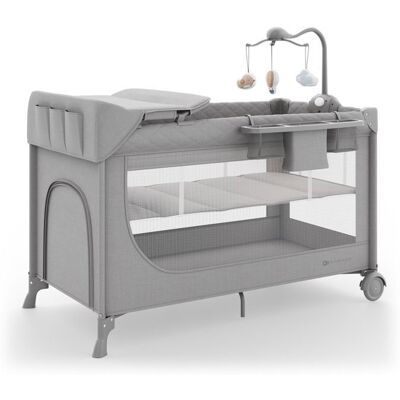 Lit parapluie Kinderkraft LEODY UP avec accessoires 2 niveaux roulettes maille aérée table à langer gris Gris - Publicité Lit parapluie Kinderkraft LEODY UP avec accessoires 2 niveaux roulettes maille aérée table à langer gris Gris - Publicité