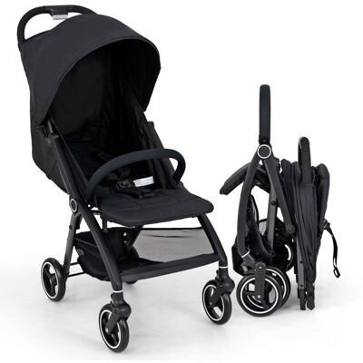 Poussette Compacte Légère COSTWAY-Pliage à Une Main-0 à 36 Mois-AuventDossier Ajustable-Harnais à 5 Points Panier-15KG-Noir Noir - Publicité Poussette Compacte Légère COSTWAY-Pliage à Une Main-0 à 36 Mois-AuventDossier Ajustable-Harnais à 5 Points Panier-15KG-Noir Noir - Publicité