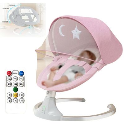 UVERBON Balançoire Électrique pour Bébé avec 5 Niveaux de Vibration 3 Minuterie Musique Bluetooth Télécommande pour Naissance de 0 à 18 Rose - Publicité UVERBON Balançoire Électrique pour Bébé avec 5 Niveaux de Vibration 3 Minuterie Musique Bluetooth Télécommande pour Naissance de 0 à 18 Rose - Publicité