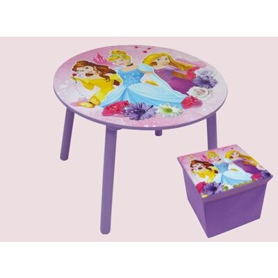 Ensemble Table et tabouret de rangement Disney Princesses Violet - Publicité Ensemble Table et tabouret de rangement Disney Princesses Violet - Publicité