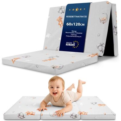 TOTSY BABY Matelas bebe pliable 60x120 cm pour lit - matelas bébé pour lits parapluie sol enfant et respirant en mousse Ours en peluche Gris - Publicité TOTSY BABY Matelas bebe pliable 60x120 cm pour lit - matelas bébé pour lits parapluie sol enfant et respirant en mousse Ours en peluche Gris - Publicité