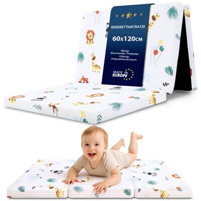 TOTSY BABY Matelas bebe pliable 60x120 cm pour lit - matelas bébé pour lits parapluie sol enfant et respirant en mousse 60 x 120 cm Safari Jaune - Publicité TOTSY BABY Matelas bebe pliable 60x120 cm pour lit - matelas bébé pour lits parapluie sol enfant et respirant en mousse 60 x 120 cm Safari Jaune - Publicité