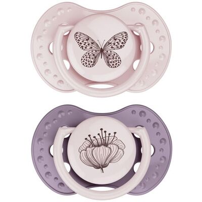 DIFRAX - Dynamic Botanic Rose - Violet - 0-3mo - Pacifier - Publicité DIFRAX - Dynamic Botanic Rose - Violet - 0-3mo - Pacifier - Publicité