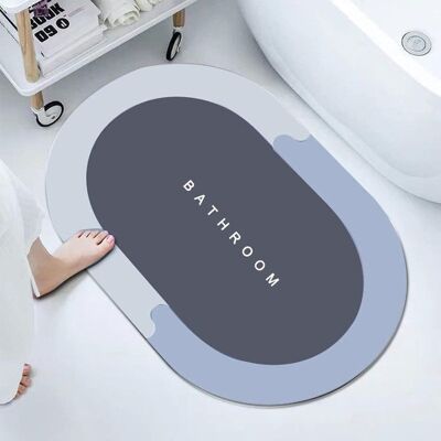 Tapis de bain diatomite absorbant antidérapant microfibre à séchage rapide 40×60 cm (Gris Bleu) - Publicité Tapis de bain diatomite absorbant antidérapant microfibre à séchage rapide 40×60 cm (Gris Bleu) - Publicité