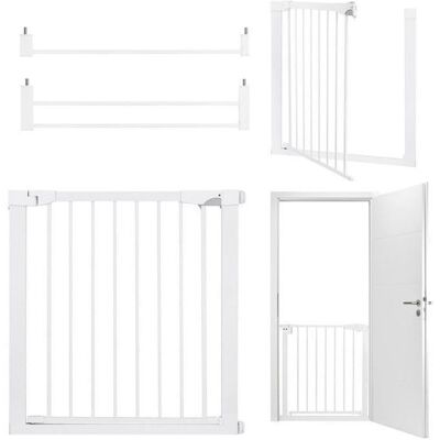 MoMi PAXI PLUS - Barrière de sécurité enfant 75-82 cm (extensible 103 cm) - Double ouverture - Installation sans perçage - Blanc Blanc - Publicité MoMi PAXI PLUS - Barrière de sécurité enfant 75-82 cm (extensible 103 cm) - Double ouverture - Installation sans perçage - Blanc Blanc - Publicité