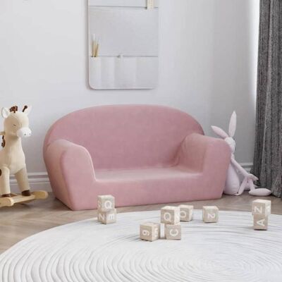 Canapé pour enfants 2 places - vidaXL - Rose - Peluche douce - 84x34x45 cm - Housse amovible - Mousse épaisse Rose - Publicité Canapé pour enfants 2 places - vidaXL - Rose - Peluche douce - 84x34x45 cm - Housse amovible - Mousse épaisse Rose - Publicité