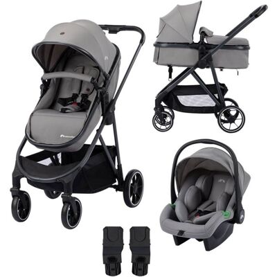 Poussette 3 en 1 Bebeconfort Breeze Trio Siège Auto i-Size Compacte Réversible Gris - Publicité Poussette 3 en 1 Bebeconfort Breeze Trio Siège Auto i-Size Compacte Réversible Gris - Publicité