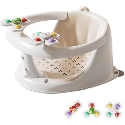 UVERBON Siège de bain pour bébé avec jouets - Anneau de Bain - 4 Ventouses Antidérapantes & Coussins - Sécurité-Pour Enfants 6 Mois et Plus Blanc - Publicité UVERBON Siège de bain pour bébé avec jouets - Anneau de Bain - 4 Ventouses Antidérapantes & Coussins - Sécurité-Pour Enfants 6 Mois et Plus Blanc - Publicité