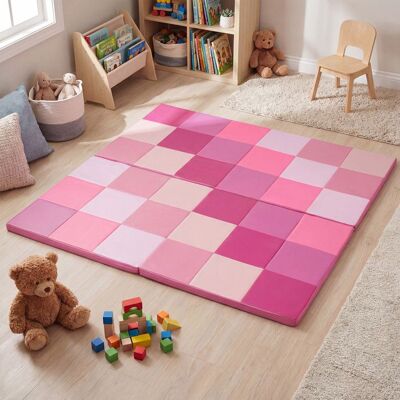 2 Pièces Tapis de Jeu pour Bébé Enfant Pliable 144 x 144 x 35 cm COSTWAY-Cuir ImperméableMousse Douce-Fond Antidérapant-Rose - Publicité 2 Pièces Tapis de Jeu pour Bébé Enfant Pliable 144 x 144 x 35 cm COSTWAY-Cuir ImperméableMousse Douce-Fond Antidérapant-Rose - Publicité