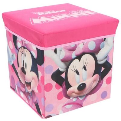 Disney Pouf Coffre de rangement à jouets Minnie Mouse chambre enfant fille banc malle Mickey Rose - Publicité Disney Pouf Coffre de rangement à jouets Minnie Mouse chambre enfant fille banc malle Mickey Rose - Publicité